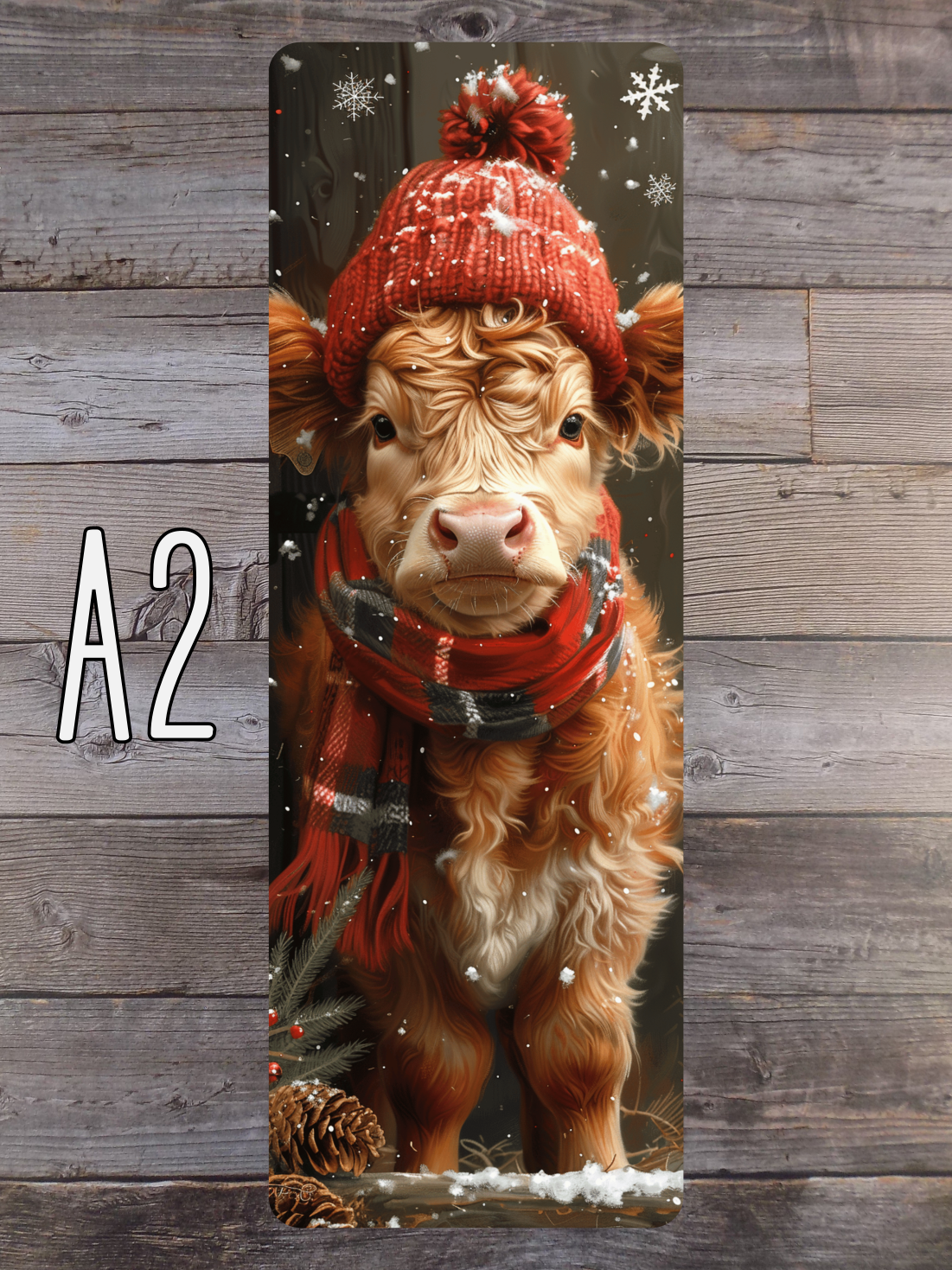 Christmas Highland Cow A Standard Bookmarks