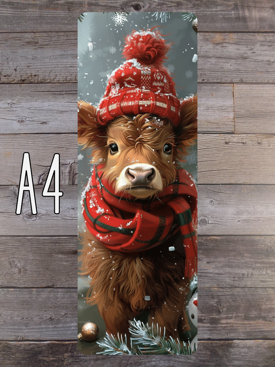 Christmas Highland Cow A Standard Bookmarks