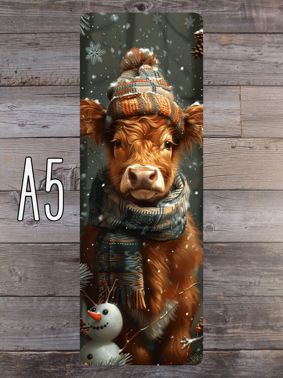 Christmas Highland Cow A Standard Bookmarks