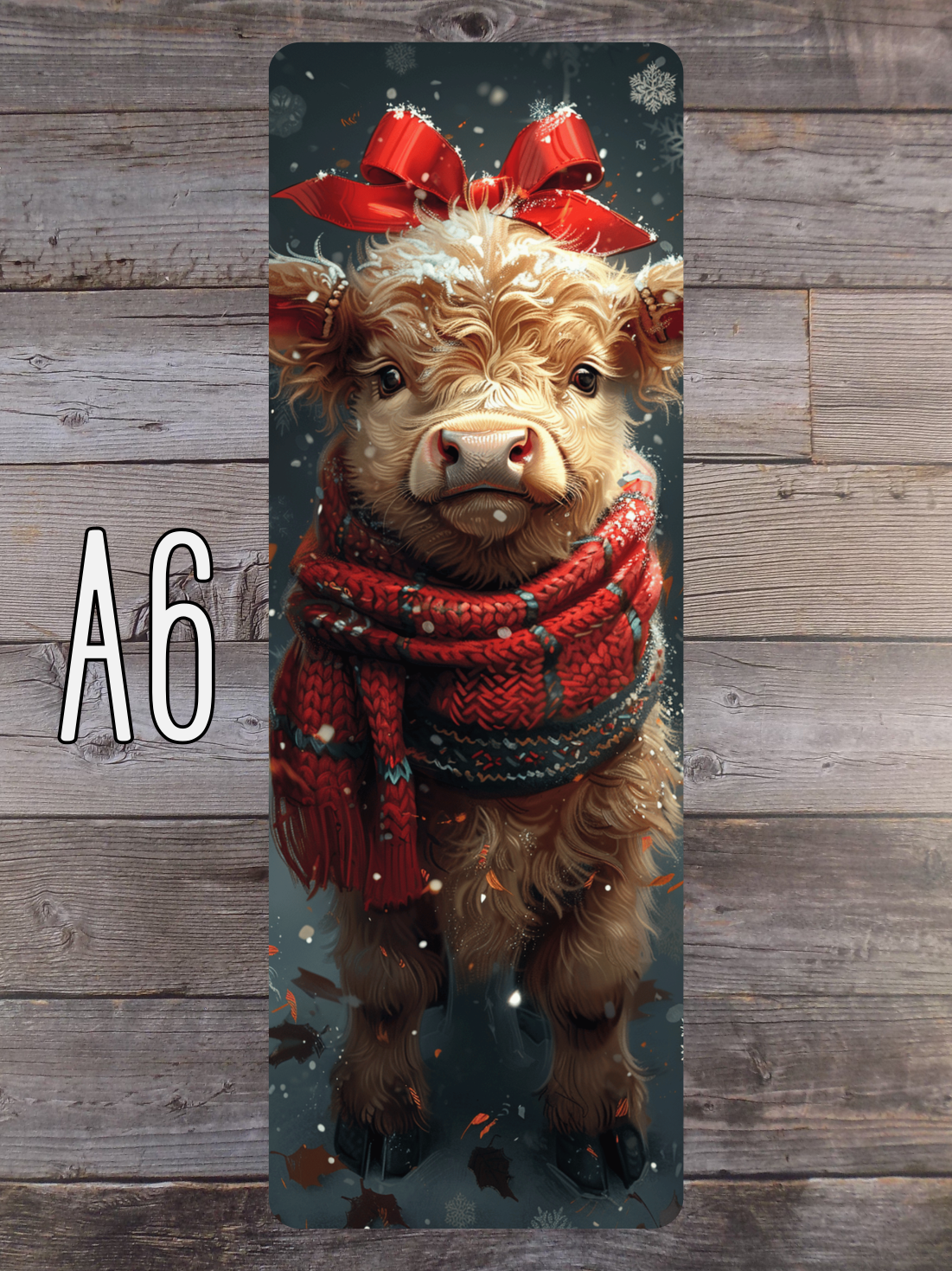 Christmas Highland Cow A Standard Bookmarks