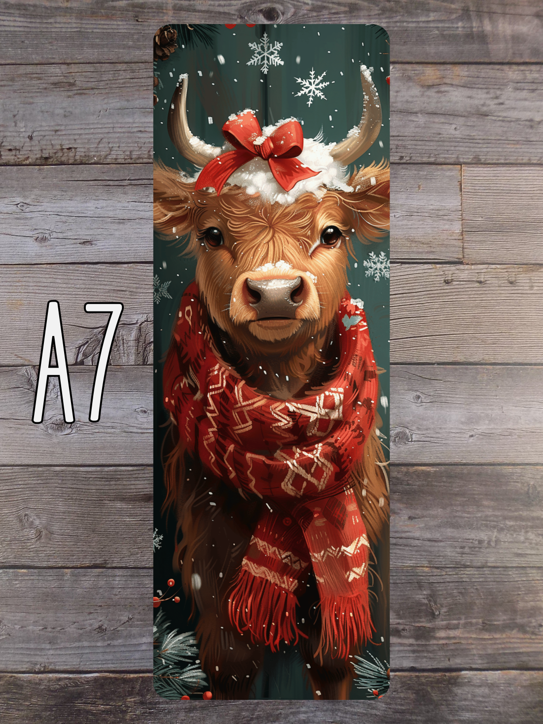 Christmas Highland Cow A Standard Bookmarks