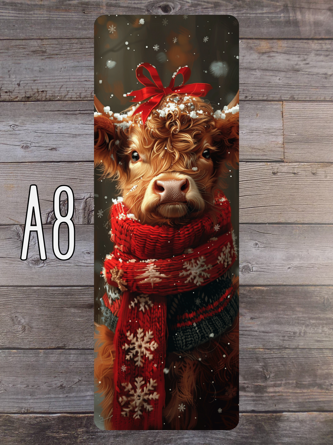 Christmas Highland Cow A Standard Bookmarks