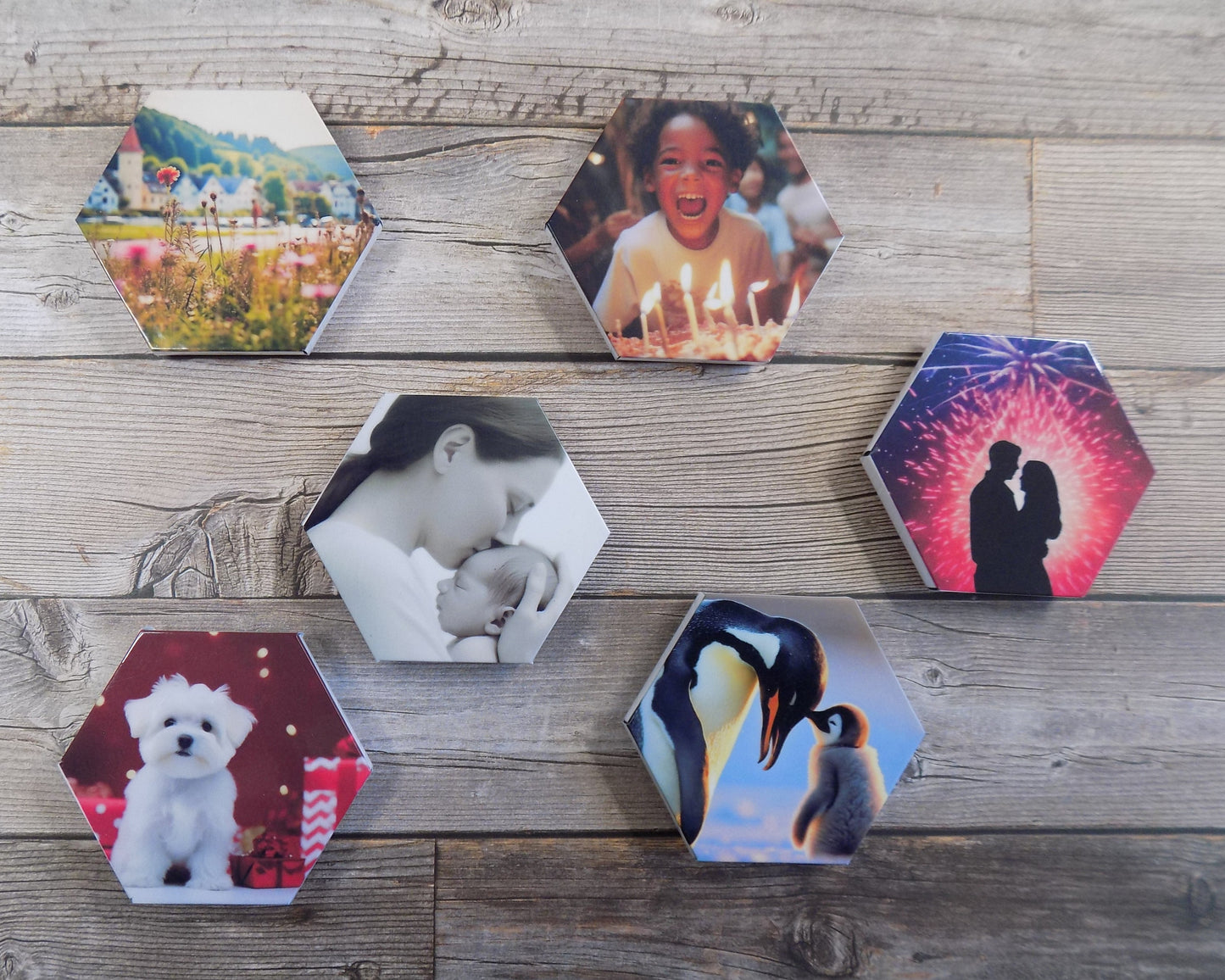 Custom Hexagon Photo Magnets - 1.96 in x 1.7 in