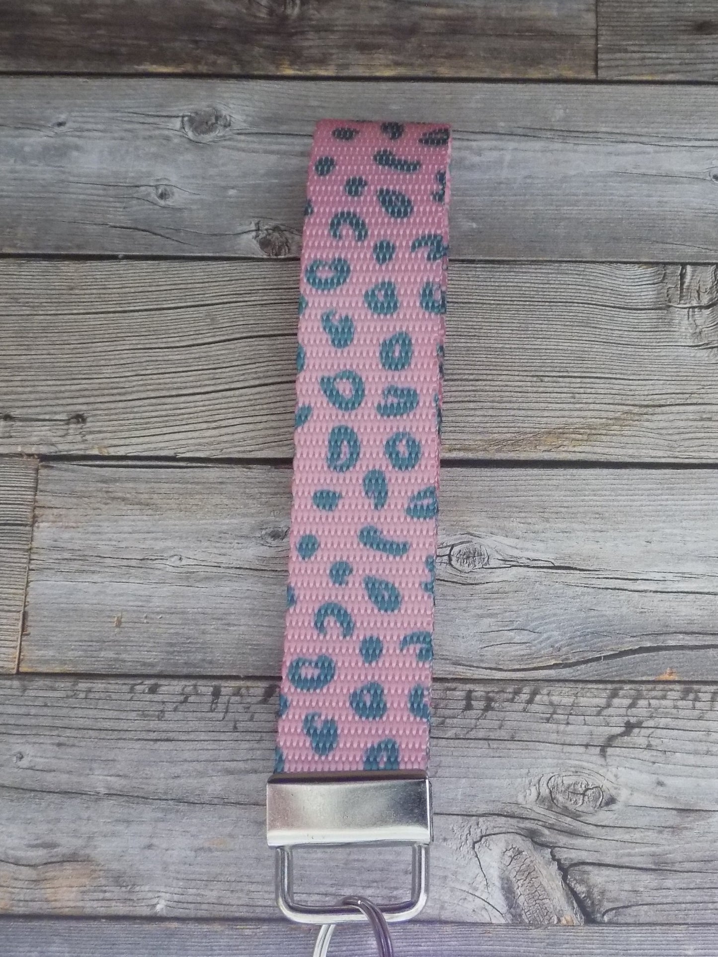 Keychain Wristlet - Pink Leopard Print 5