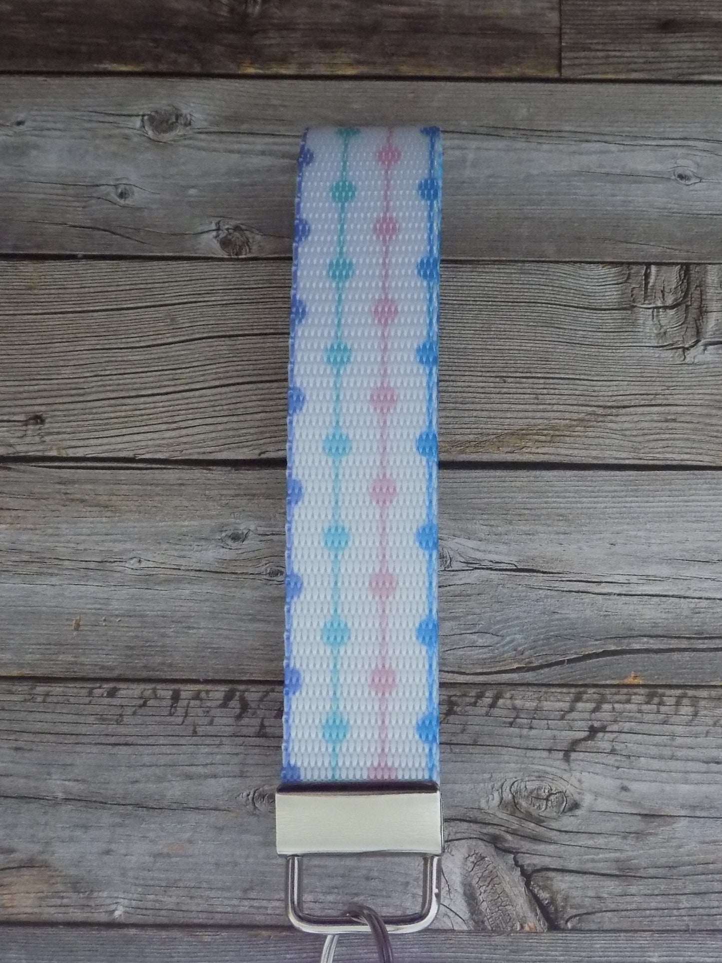 Keychain Wristlet - Mermaid Rainbow Dotted Lines