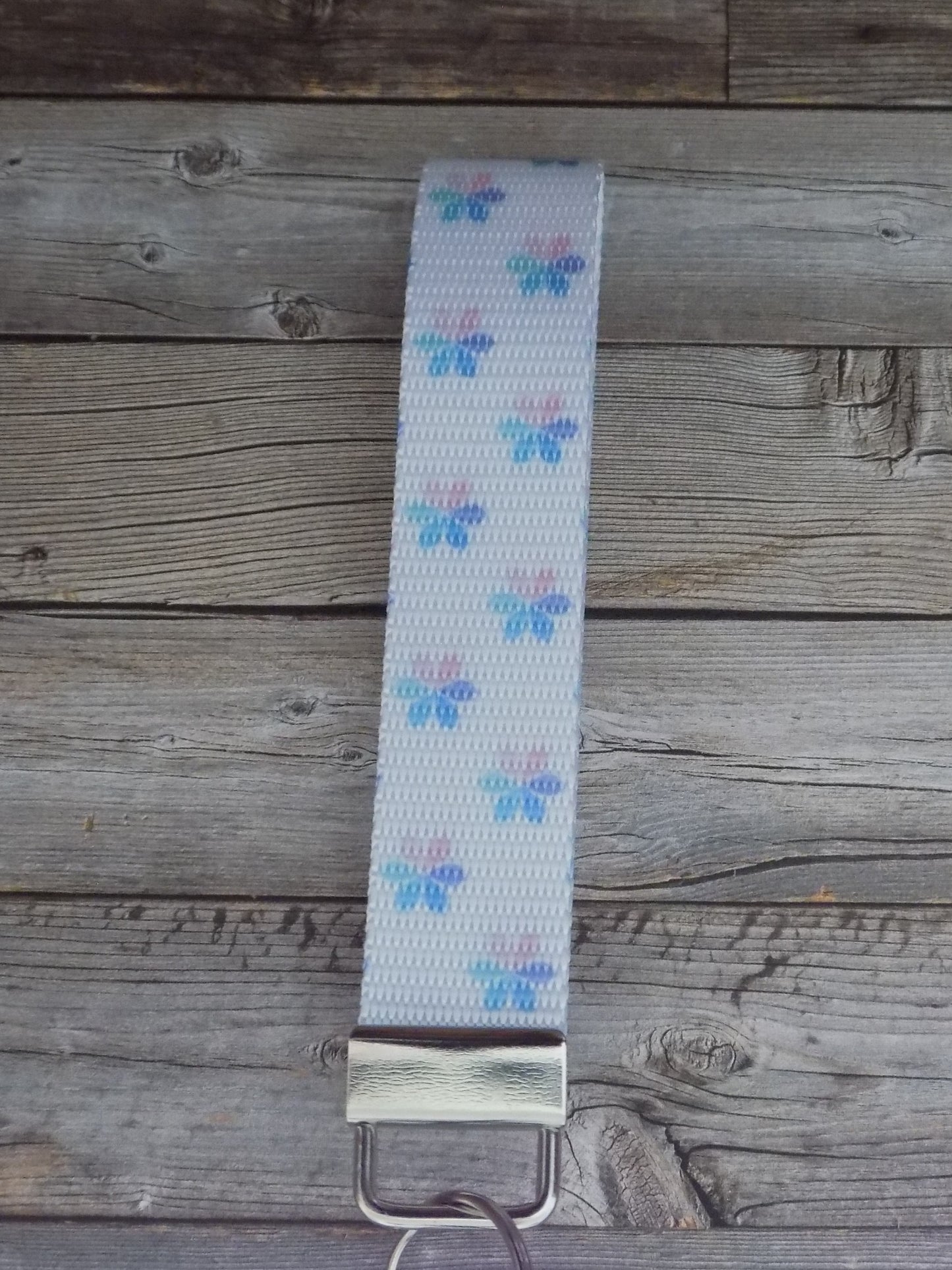 Keychain Wristlet - Mermaid Rainbow Multicolored Flowers