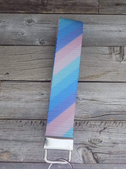Keychain Wristlet - Mermaid Rainbow Diagonal