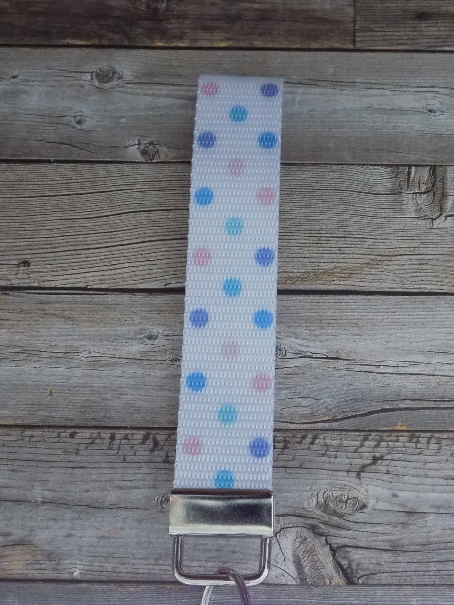 Keychain Wristlet - Mermaid Rainbow Multicolored Polka Dots