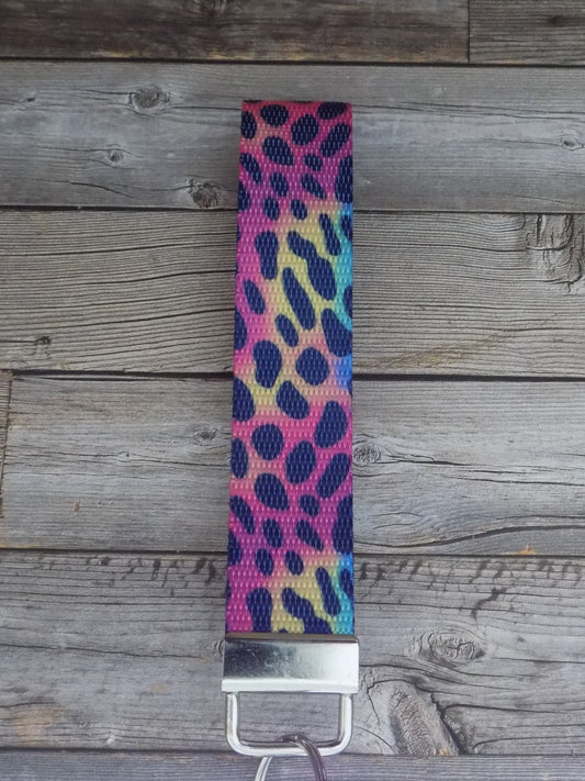 Keychain Wristlet - Multicolored Leopard 2