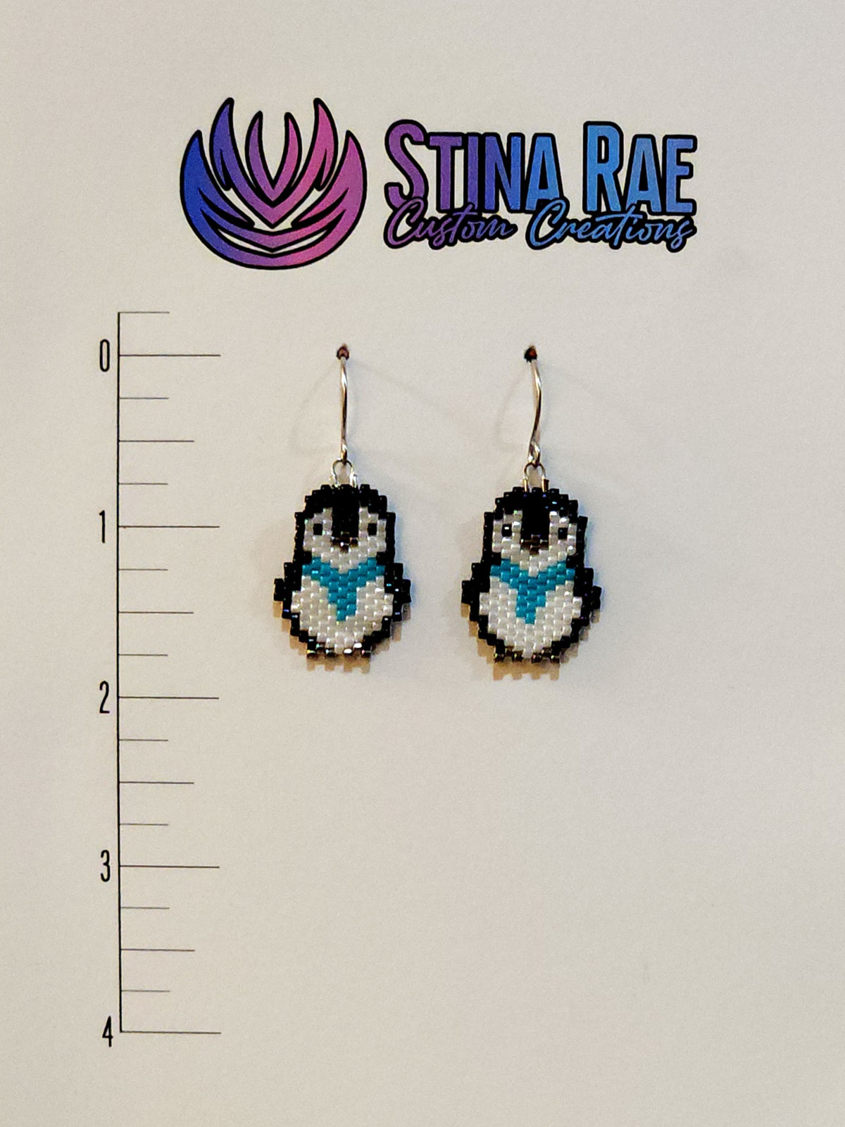 Penguin with Scarf Earrings