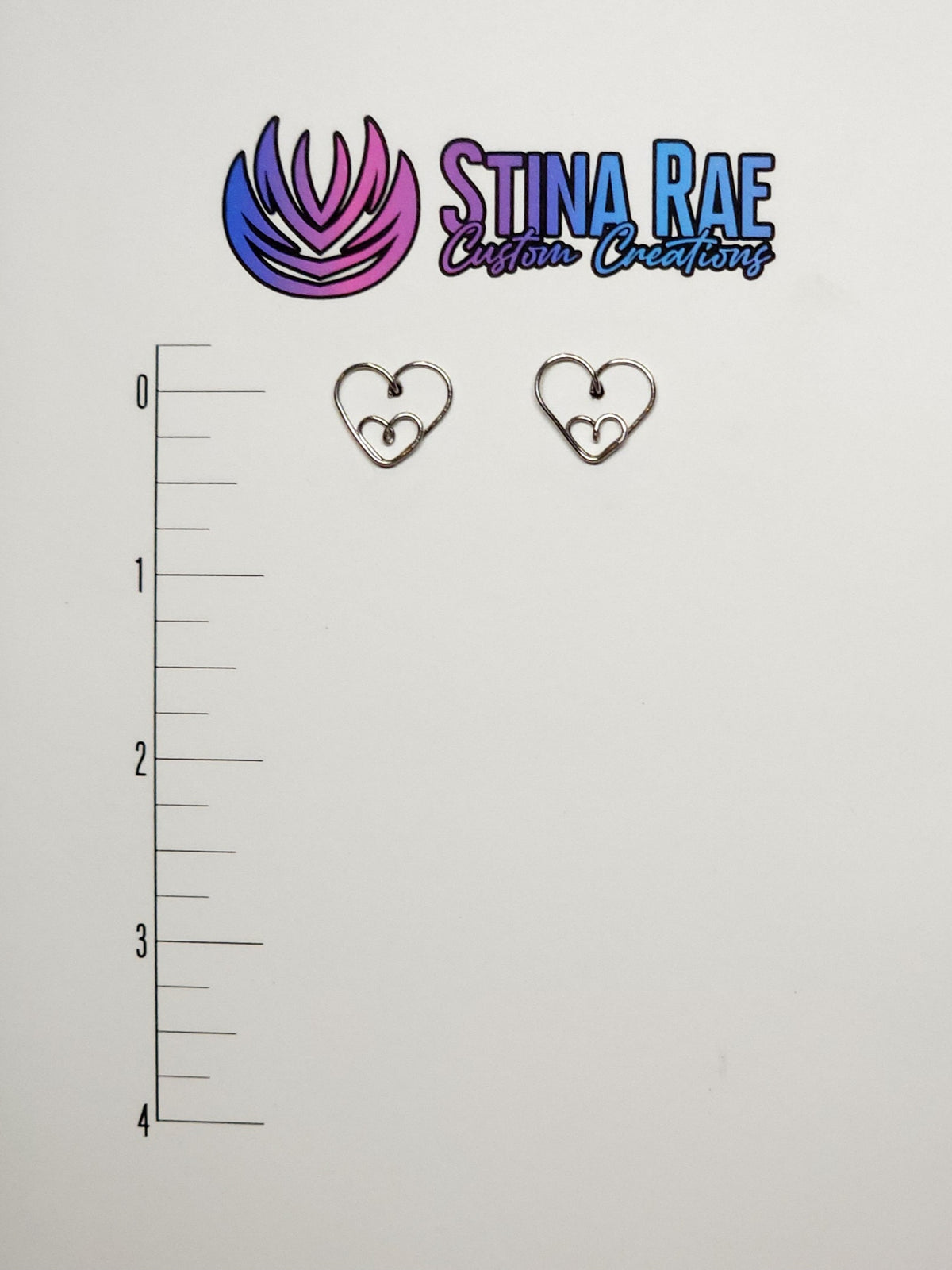 Stainless Steel Double Heart Stud Earrings