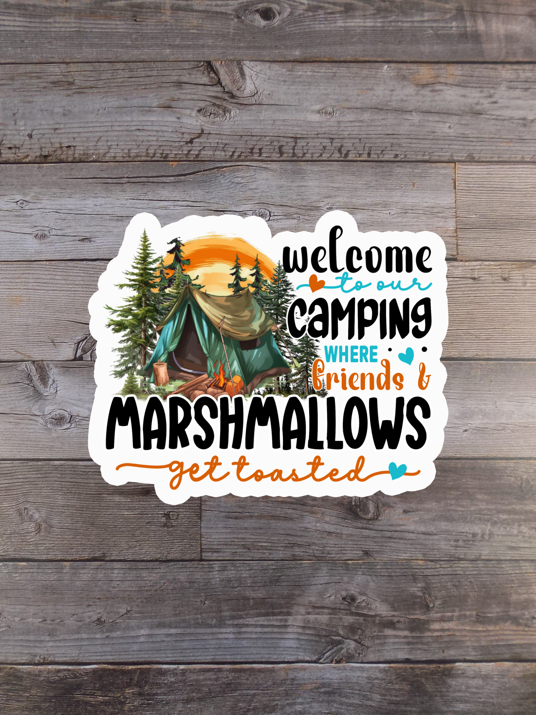 Welcome To Our Camping Where Friends & Marshmallows Get Toasted