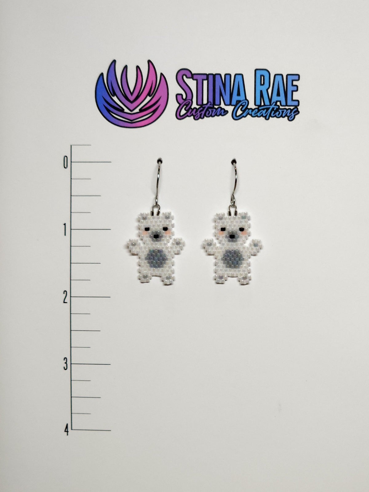 White Bear Earrings