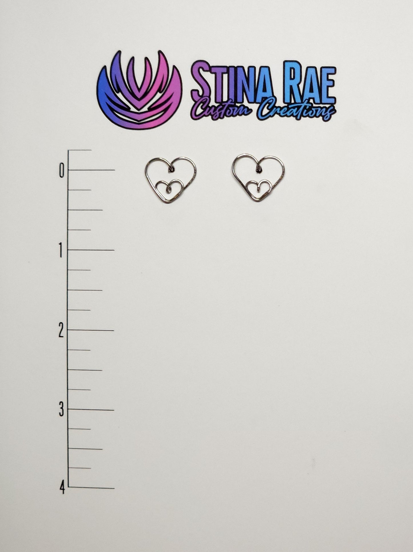 Stainless Steel double heart post earrings