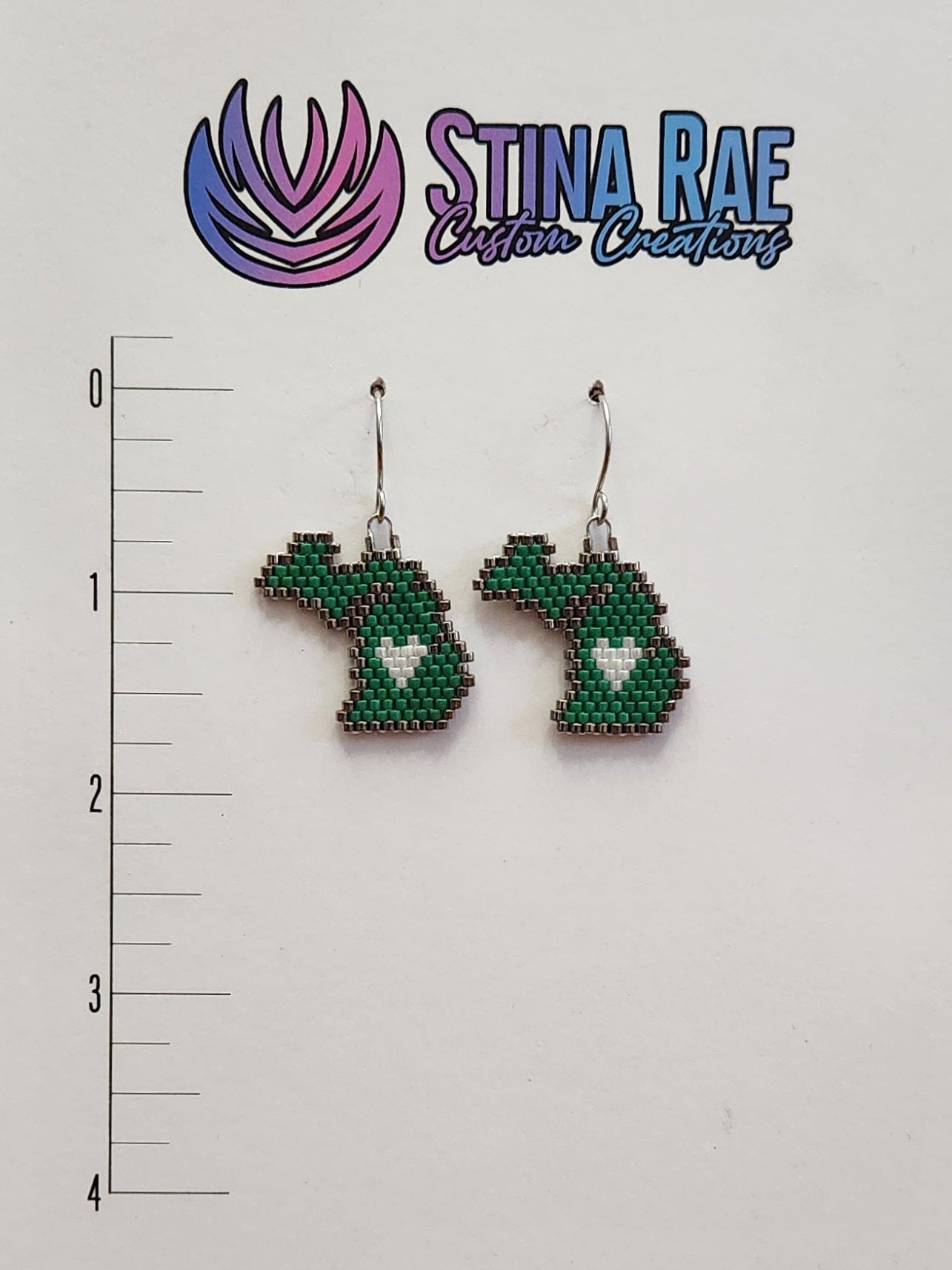 State of Michigan with Heart Earrings