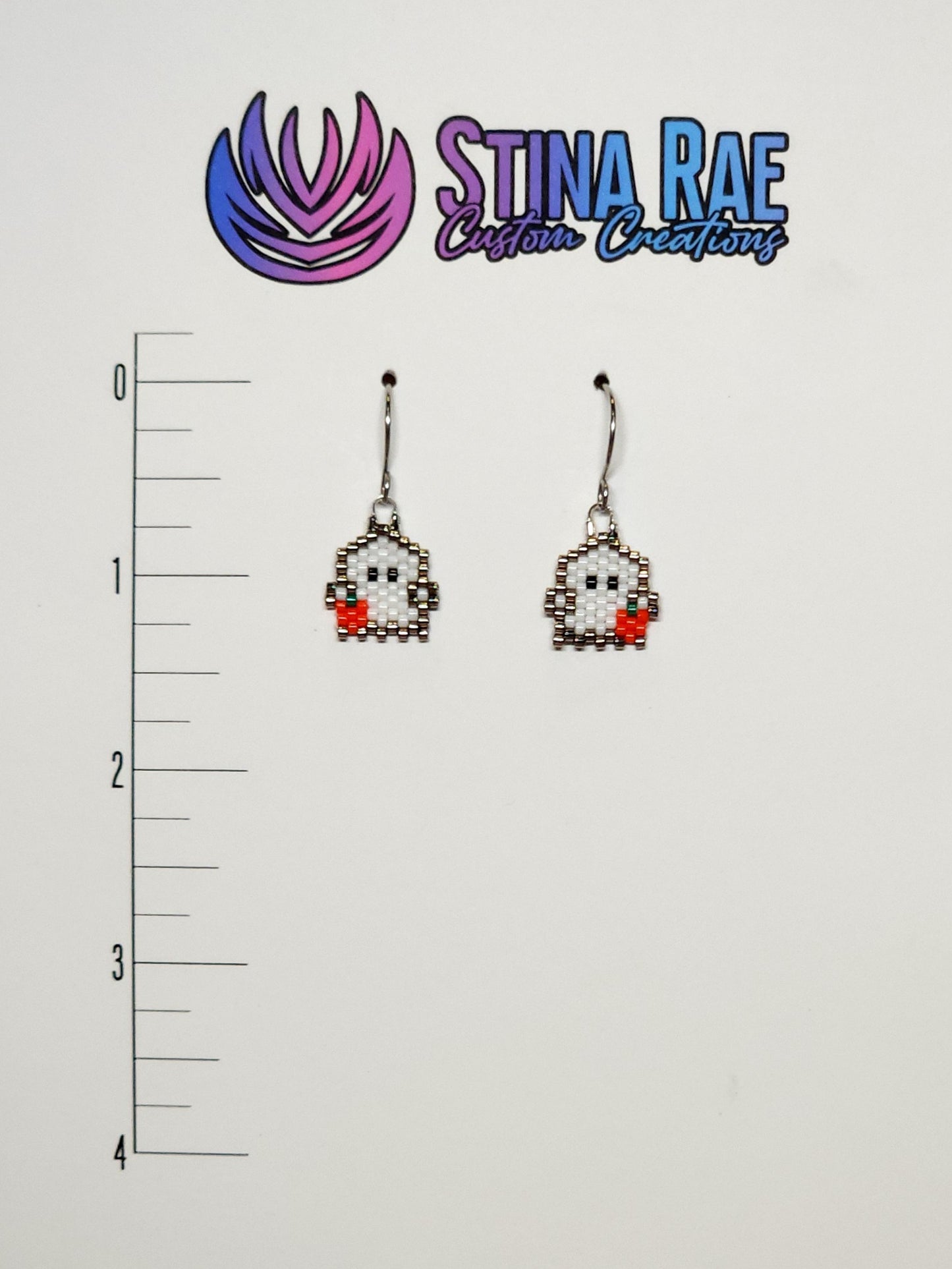 Ghost with Pumpkin Earrings