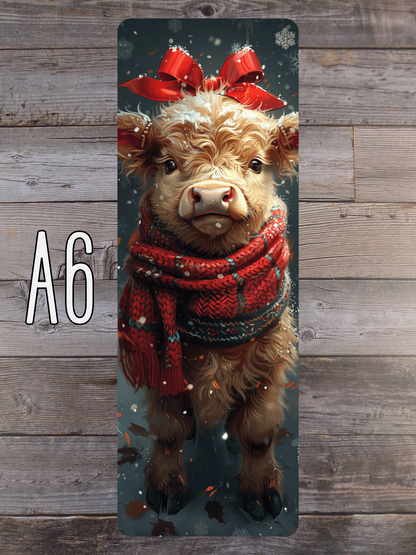 Christmas Highland Cow A Standard Bookmarks