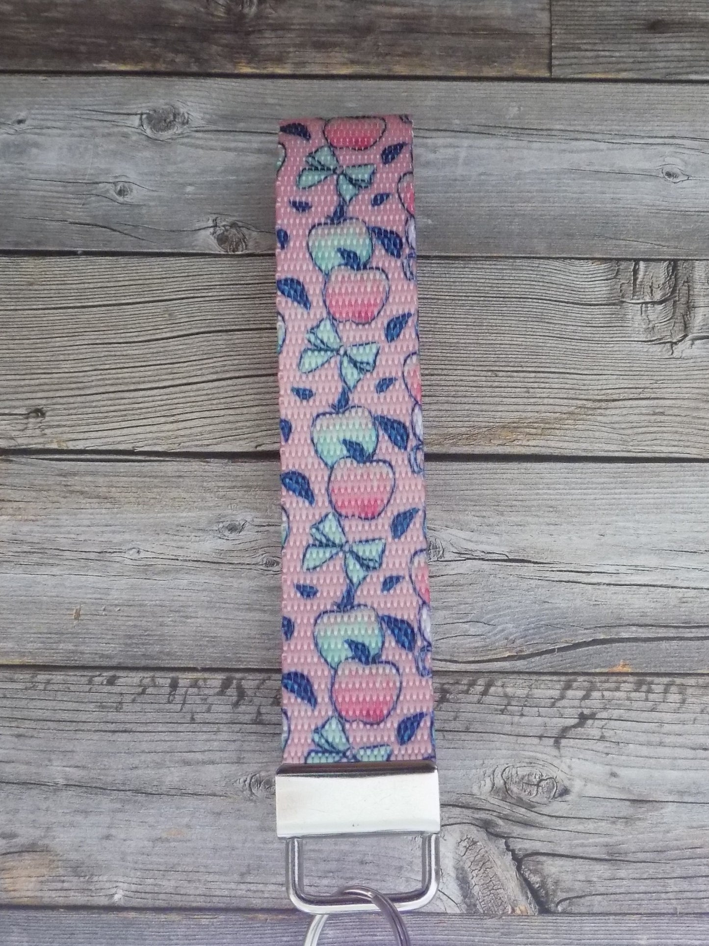 Keychain Wristlet - Back to School Apples and Bows