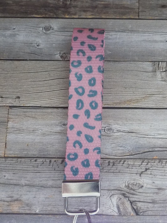Keychain Wristlet - Pink Leopard Print 5