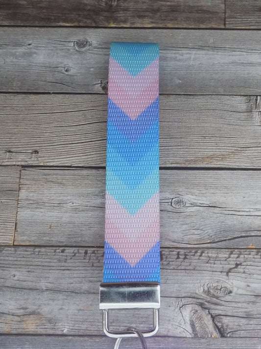 Keychain Wristlet - Mermaid Rainbow Chevron