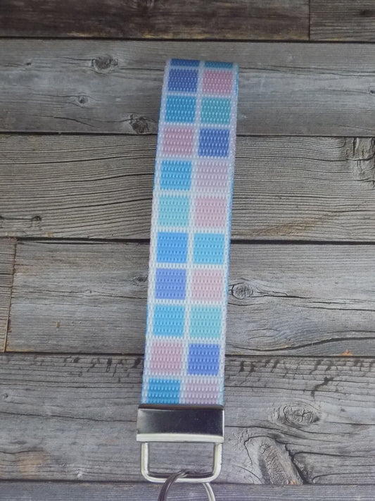 Keychain Wristlet - Mermaid Rainbow Blocks