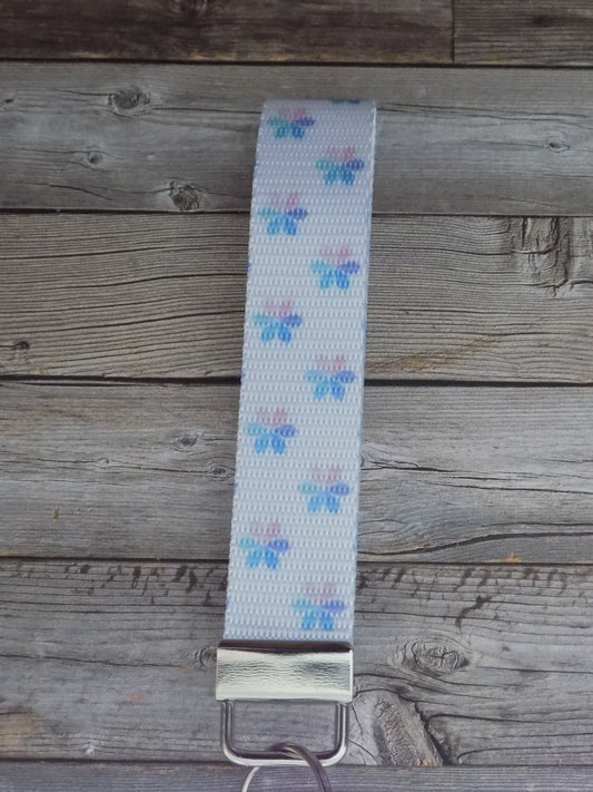Keychain Wristlet - Mermaid Rainbow Multicolored Flowers