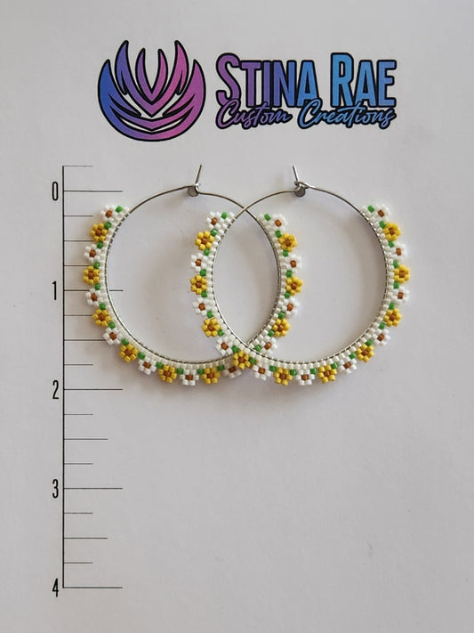 Flower Hoop Earrings