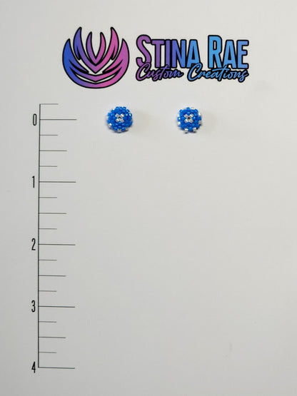 Round Puffy Stud Earrings