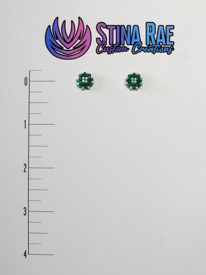 Round Puffy Stud Earrings