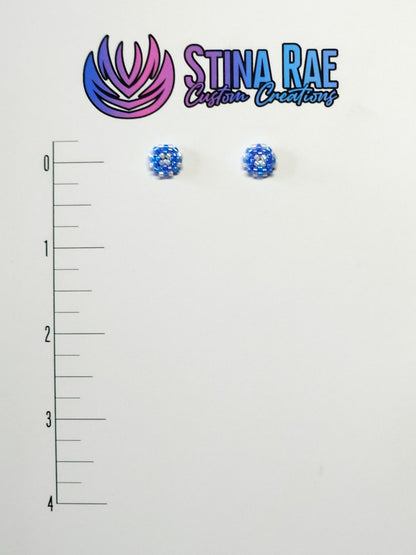 Round Puffy Stud Earrings