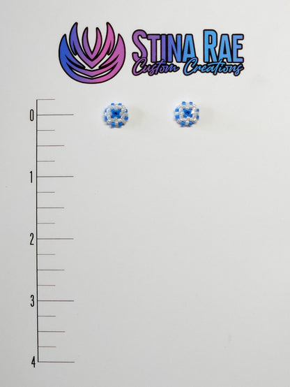 Round Puffy Stud Earrings