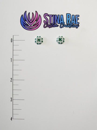 Round Puffy Stud Earrings
