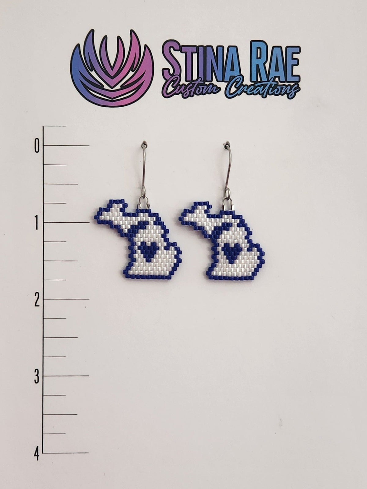 State of Michigan with Heart Earrings