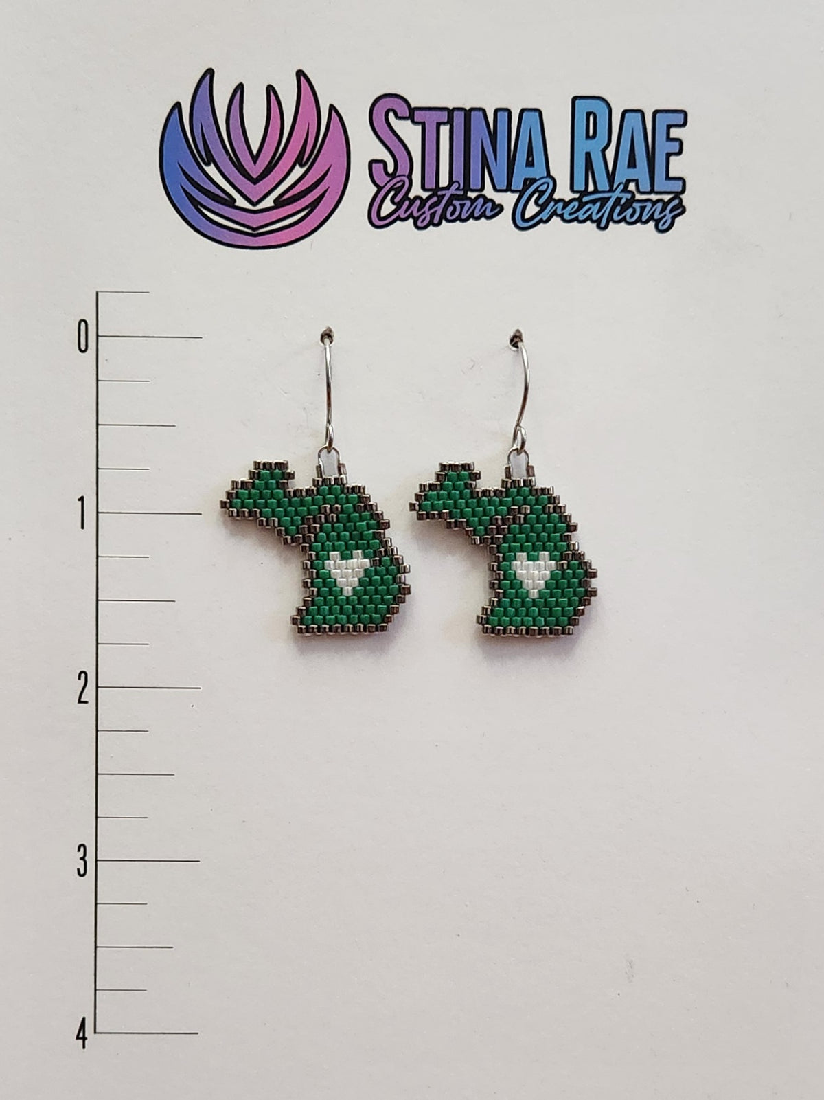 State of Michigan with Heart Earrings