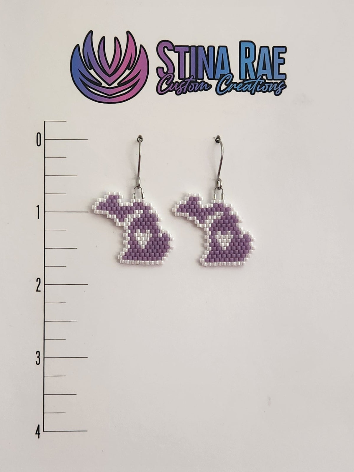 State of Michigan with Heart Earrings