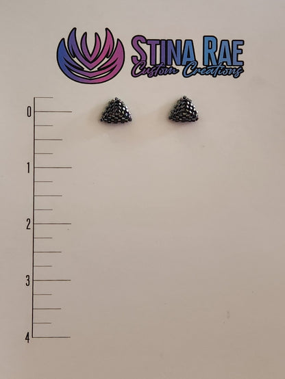 Triangular Puffy Stud Earrings