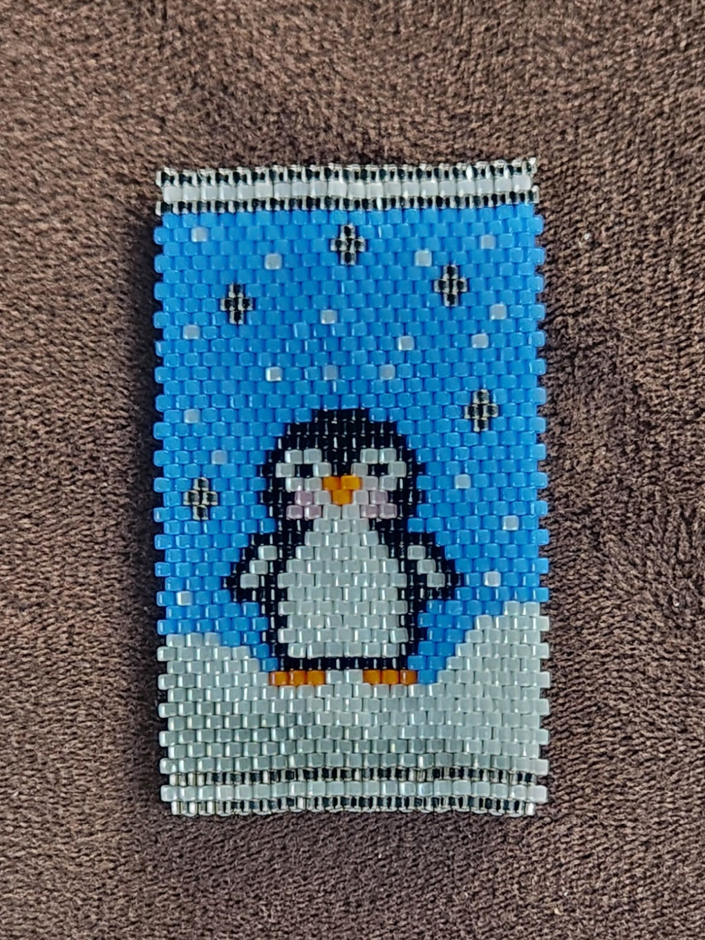 Penguin in Winter Beaded Pen