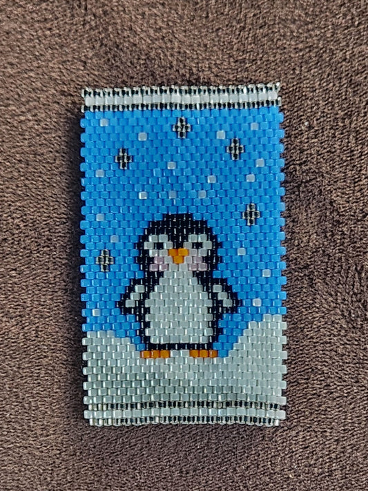 Penguin in Winter Beaded Pen