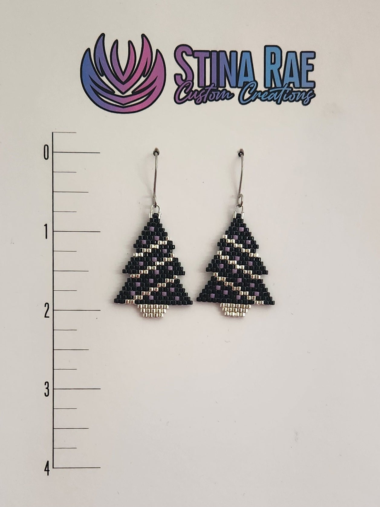 Christmas Tree - Diagonal Garland Earrings